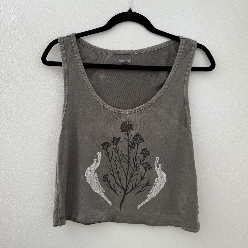Aerie Crop Tank with Lost Canyon Press Artwork Size XS